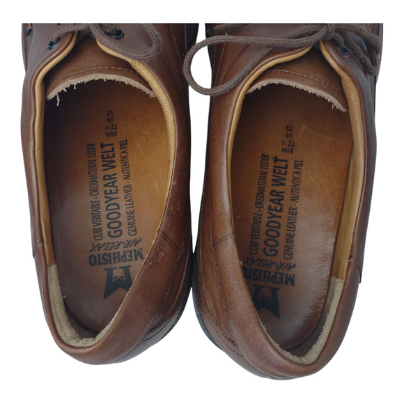 Mephisto Brown Leather Oxford Shoe Size 13 Solid Goodyear Welt Air Relax Loafer - Picture 9 of 15